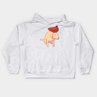 Labrador and chicken friends Kids Hoodie